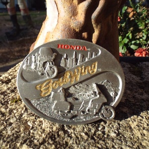 Classic Vintage SISKIYOU  Honda Gold Wing Motorcycle Advertisement Belt Buckle