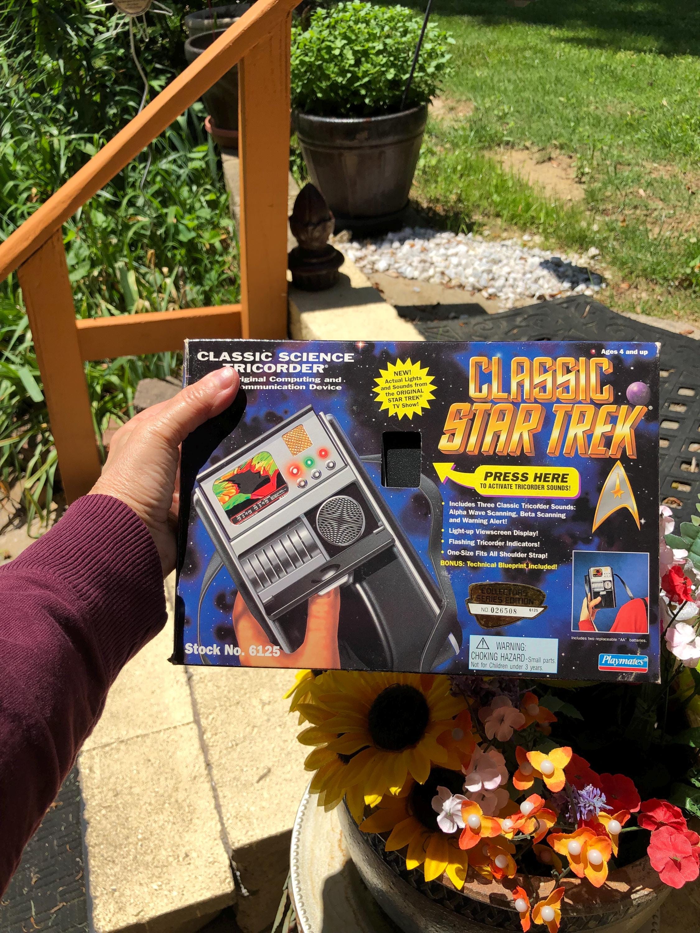 Clásico Vintage 1995 Playmates 6125 Star Trek Classic Science Tricorder Luz y Sonido Coleccionista Nu 026508