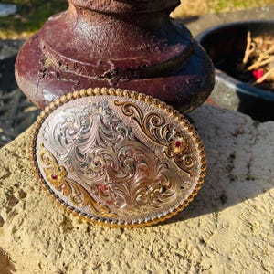 Cowboy Buckle With Ruby - Etsy