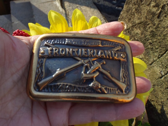 Rare 1950 Frontierland Amusement Park  Brass Belt… - image 9