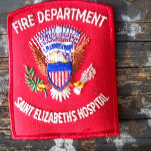 Very Hard To Find Fire Department Patch for Saint Elizabeth's Hospital For The Insane Washington DC Fabulous zdjęcie 6