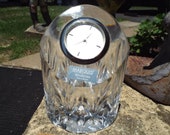 Marquis By Waterford Lead Crystal Caprice Desk Clock Made in Slovenia Works with Extra Battery