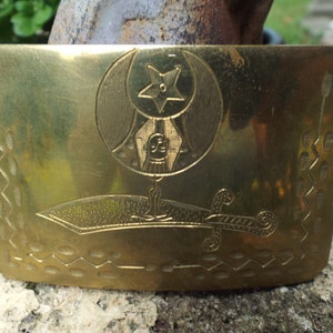 Vintage  Masonic-Mason Brass Belt Buckle