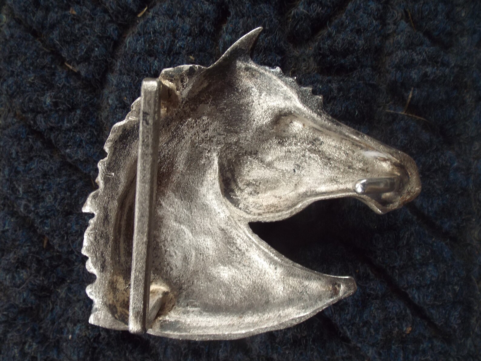 Boucle De Ceinture Argent Avec Tête De Cheval En Lignite – Coffret Neuf