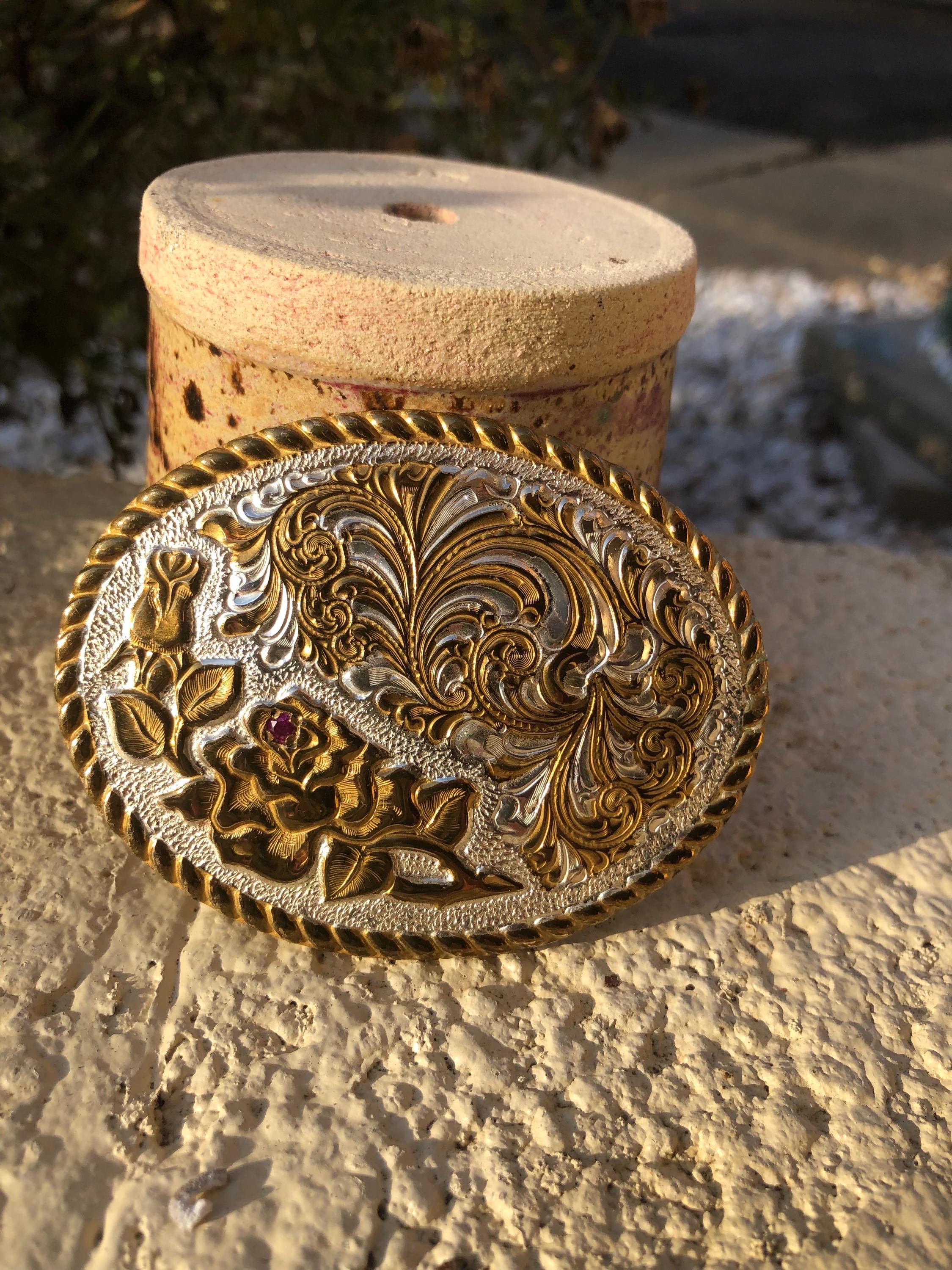 その他 Crummine 50 Years Anniversary Belt Buckl Crumrine Vintage Silverplated Horse Belt Buckle 50th