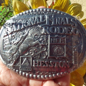 Classic Vintage Hesston 1998 Rodeo NFR National Finals-Rodeo Belt Buckle Limited Edition-Old New Stock