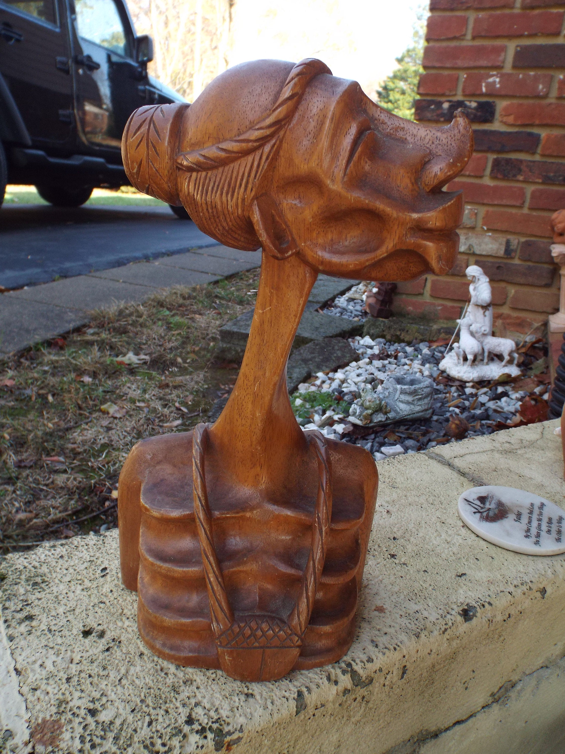 African Wood Bust - Etsy