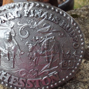 Classic Vintage Hesston 1989 Rodeo NFR National Finals-Rodeo Belt Buckle Limited Edition-Old New Stock