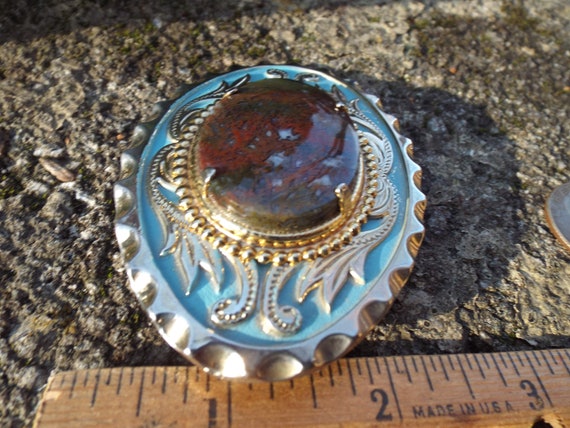 Gorgeous Unique Intricate Western Belt Buckle wit… - image 6