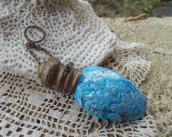 19th C Italian Venetian Glass Murano Perfume Scent Bottle -Finger Chatelaine  by Bigaglia -Franchini