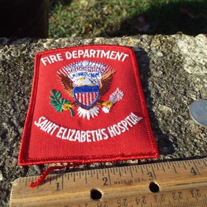 Very Hard To Find Fire Department Patch for Saint Elizabeth's Hospital For The Insane Washington DC Fabulous zdjęcie 1