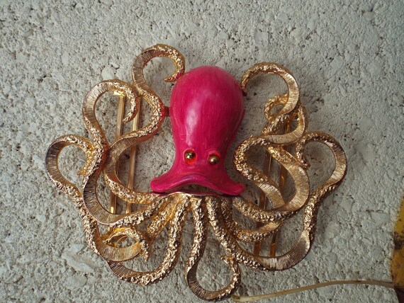 Vintage Ass Kicking Octopus Belt Buckle-Repainted - image 8
