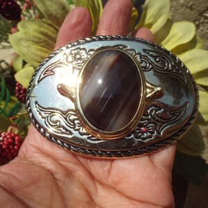 Gorgeous Unique Western Belt Buckle Mounted with Stone  Detailed- Old New Stock