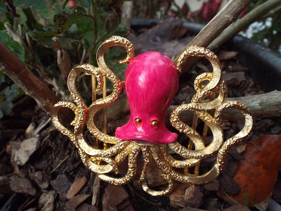 Vintage Ass Kicking Octopus Belt Buckle-Repainted - image 1