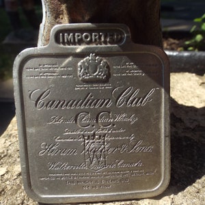 Classic Vintage 1975 Canadian Club Whiskey Belt Buckle Booze Advertisement
