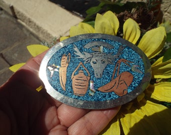 Vintage Native American Eagle Dancer Belt Buckle With  display picture 3