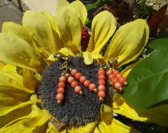 Classic Vintage Coral Skin Pierced Earrings GORGEOUS