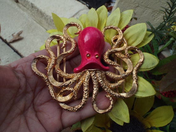 Vintage Ass Kicking Octopus Belt Buckle-Repainted - image 6