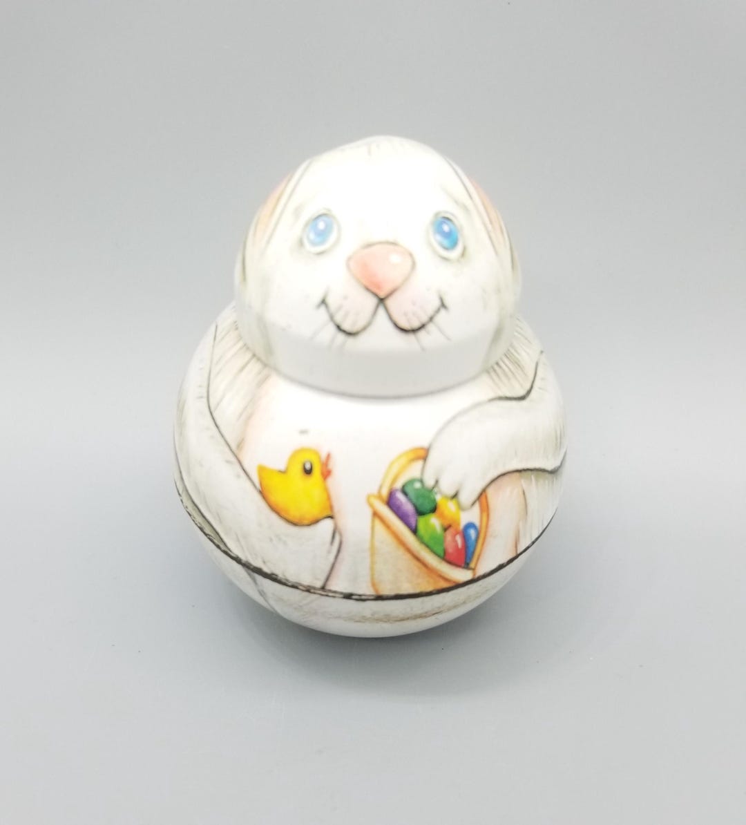 Viscoloid Roly Poly Rabbit Vintage Tin Metal Roly Poly Bunny - Etsy