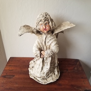 Vintage Folk Art 16.5&quot; Paper Mache Angel