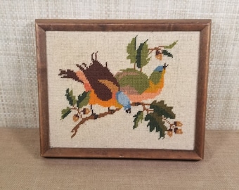 額入り鳥のブチラスタイルクロスステッチ - Etsy 日本
