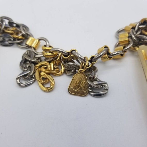 Designer Morris Moskowitz MM Two Tone Chain Belt With Signed  display picture 3