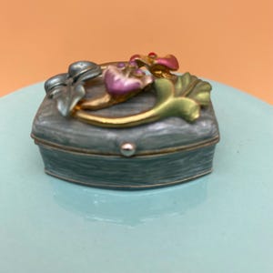 Miniature Rucinni Enamel Trinket Jewelry Box