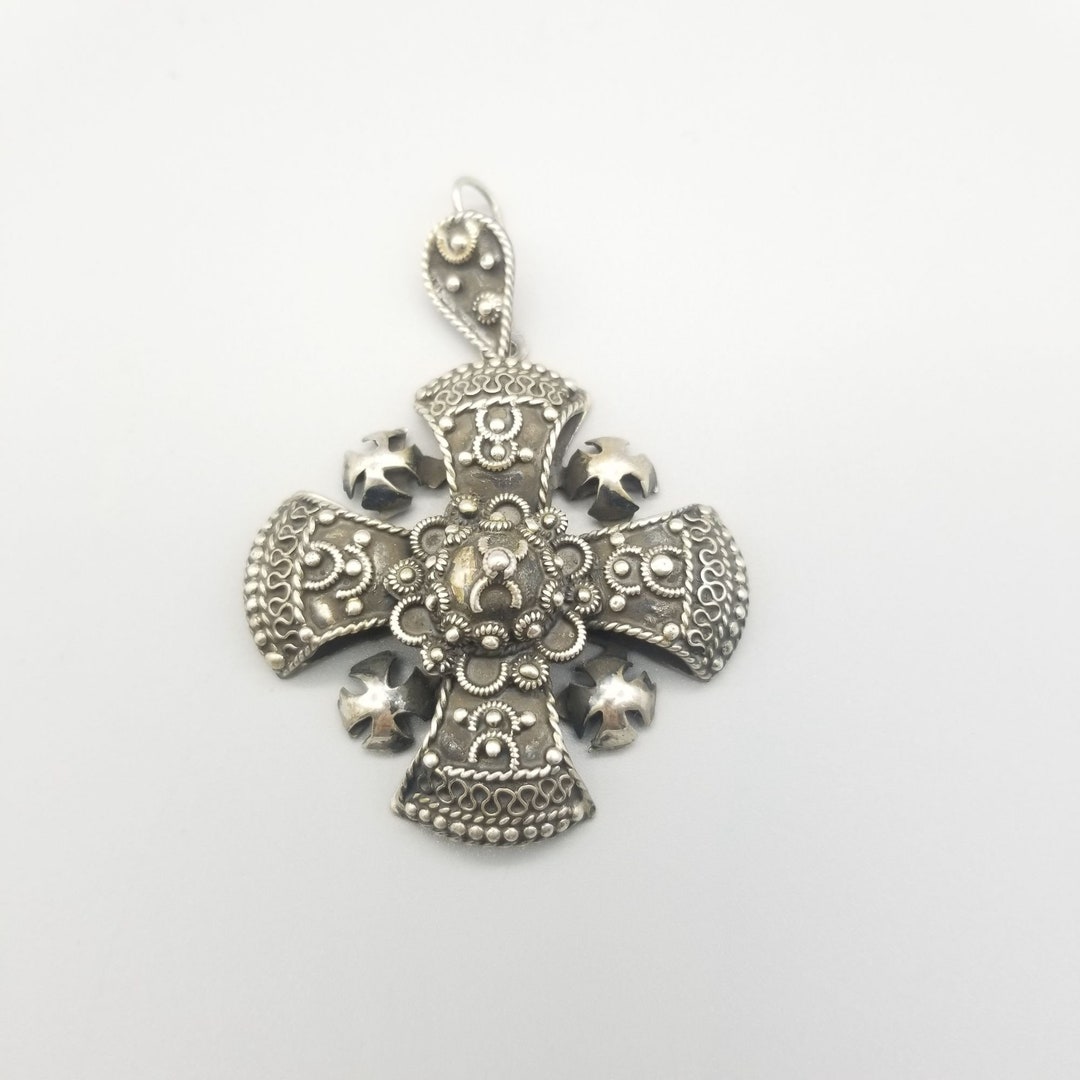 Vintage Mexican 925 Sterling Silver Cross Pendant - Etsy