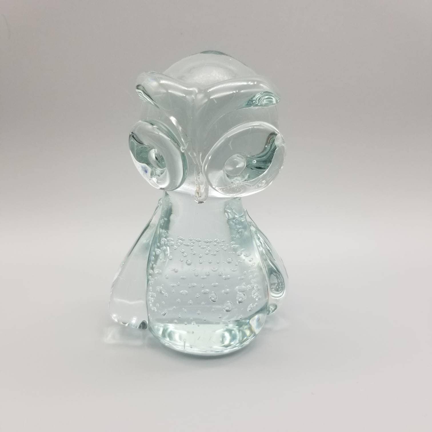 I W Rice Irice Controlled Bubble Glass Owl Figurine