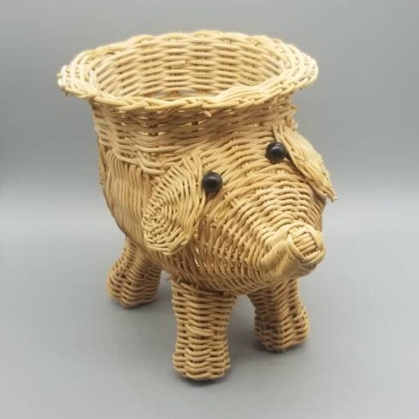Wicker Elephant Etsy