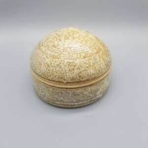 Vintage Small Pottery Lidded Dome Jar Signed Steph