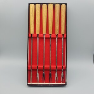 Vintage Japan Stainless Steel Fondue Forks -  Set of 6