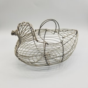 Vintage Small Chicken Wire Egg Basket