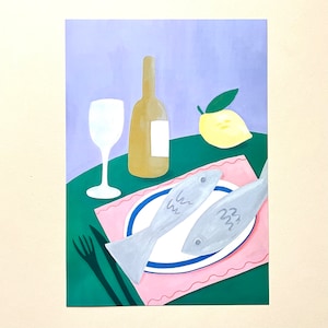 Poster A3 Still Life Pisces Art Print Illustration