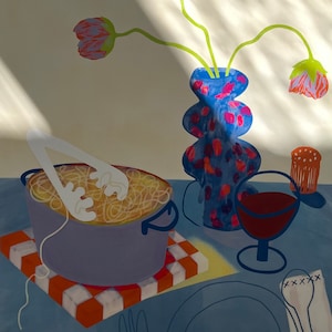 Poster A2 Spaghetti Print Still Life Illustration