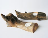 Set of 2 Rustic Candle Holders Wooden Candle holder Apple tree Woodland home decor Woodland Rustic weddings OOAK home decor Gift idea