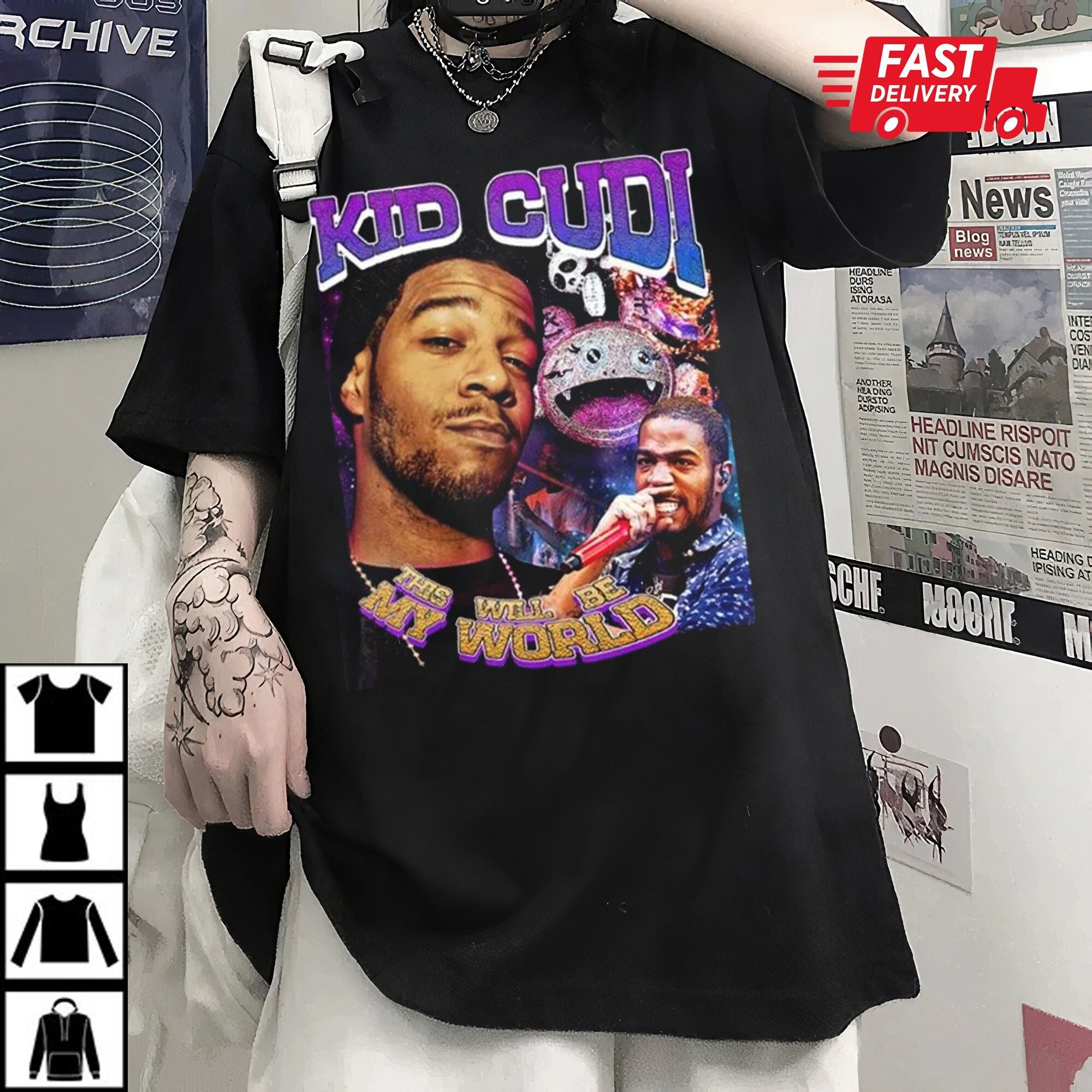 Vintage Kid Cudi 90er Rapper T-Shirt Vintage Kid Cudi 90er Rapper T-Shirt
