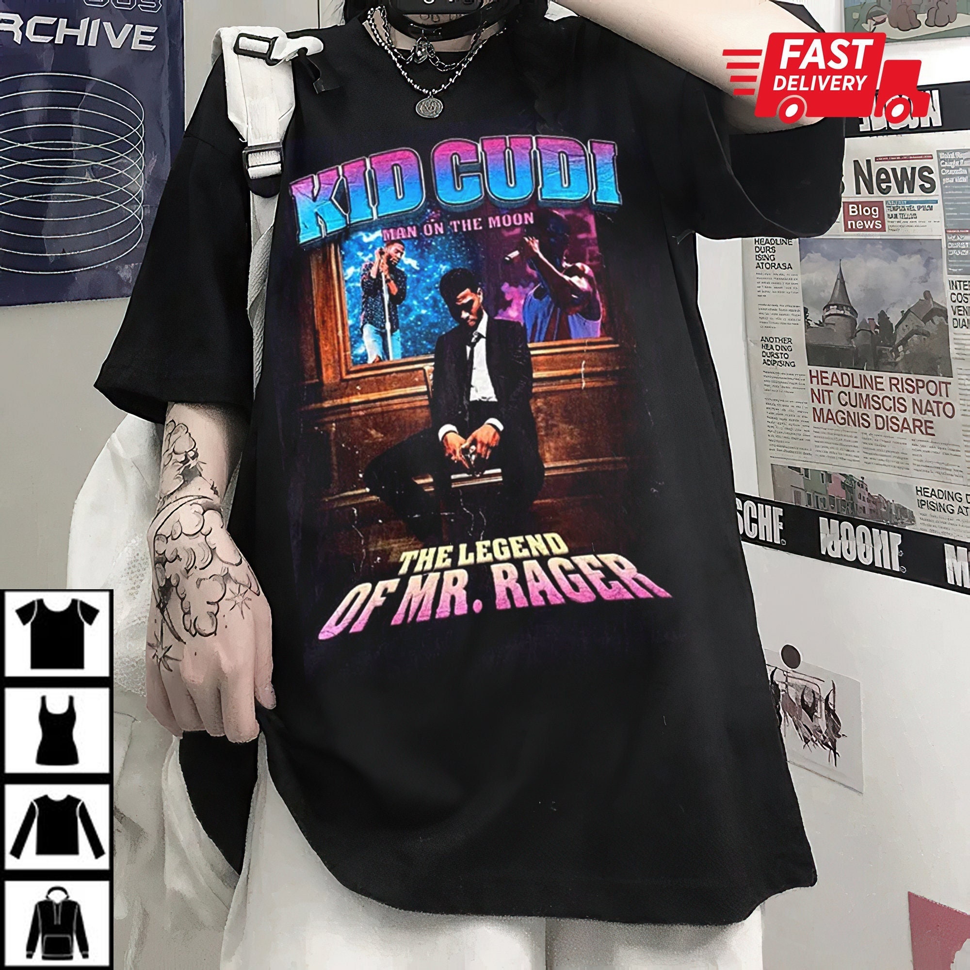 Vintage Kid Cudi 90er Hiphop Rapper Kid Cudi T-Shirt Vintage Kid Cudi 90er Hiphop Rapper Kid Cudi T-Shirt