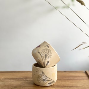 Espresso/coffee tumbler, Espresso cup, Espresso tumbler, dandelion, set of two
