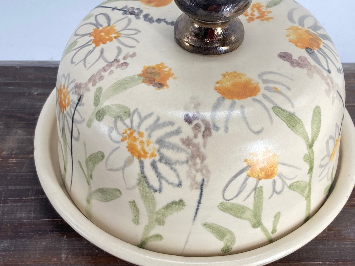 Daisies Butter Dish Daisy Butter Keeper Pottery Butter Dish Etsy