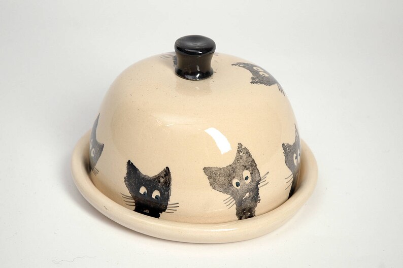 Cat ceramic Cat pottery Butter dish Butter keeper ceramic Etsy