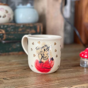 Celestial Gold Star Mug - Handmade Navy blue - Starry Night Ceramic Coffee Cup - Unique Astrology Gift image 8