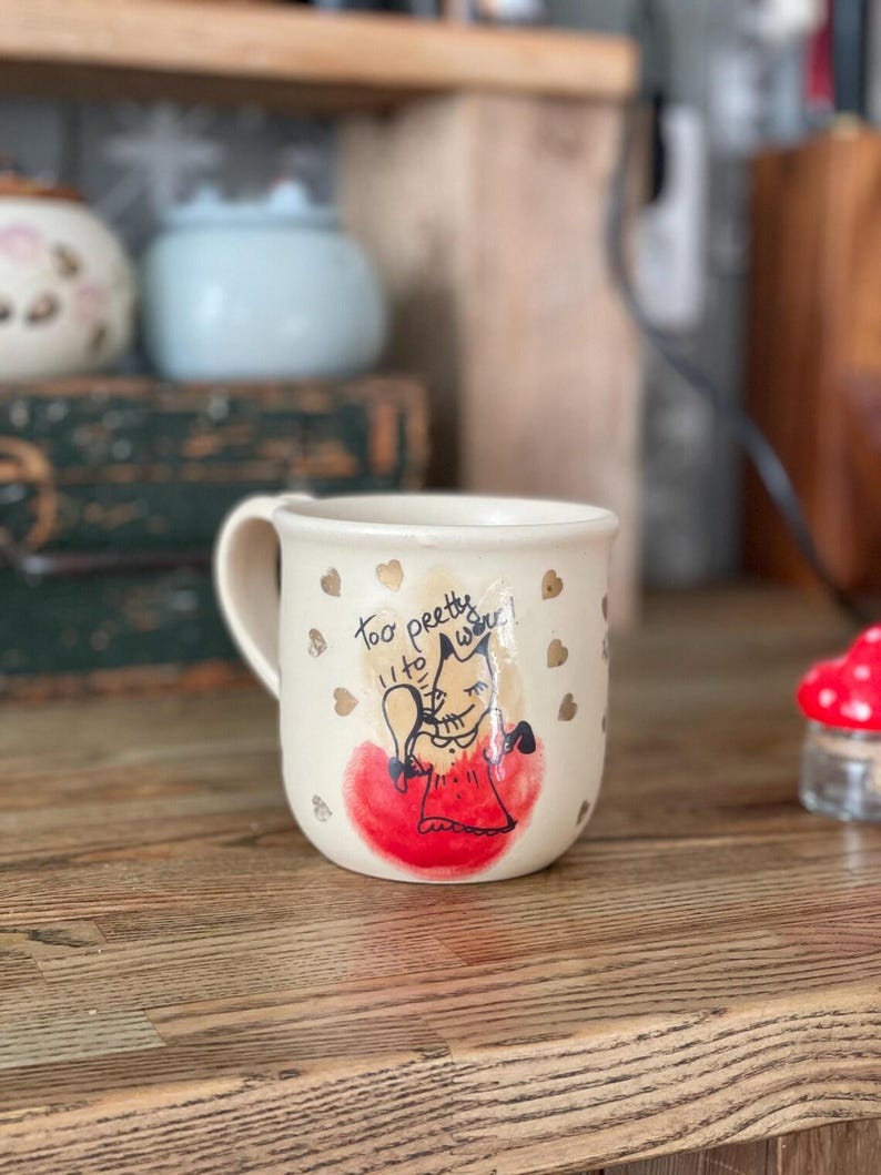 Celestial Gold Star Mug - Handmade Navy blue - Starry Night Ceramic Coffee Cup - Unique Astrology Gift image 8