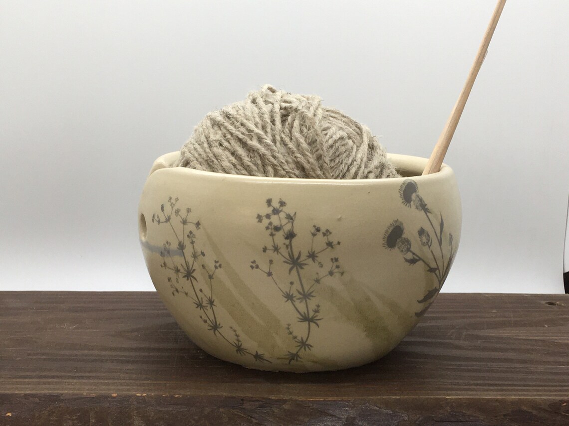 Pottery Yarn Bowl Pottery Knitting Bowl Ceramic Yarn Bowl Etsy