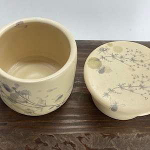 French butter crock, French butter keeper, meadow flower, french butter crock zdjęcie 6