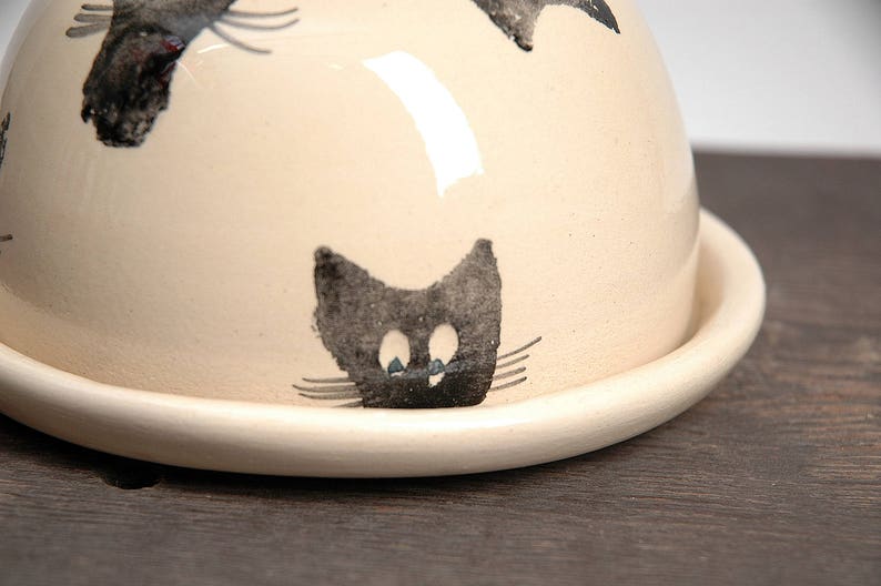 Cat ceramic Cat pottery Butter dish Butter keeper ceramic Etsy