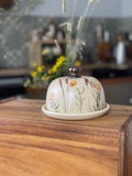 Daisies Butter dish, Daisy Butter keeper, pottery butter dish, floral butter dish, pottery butter keeper