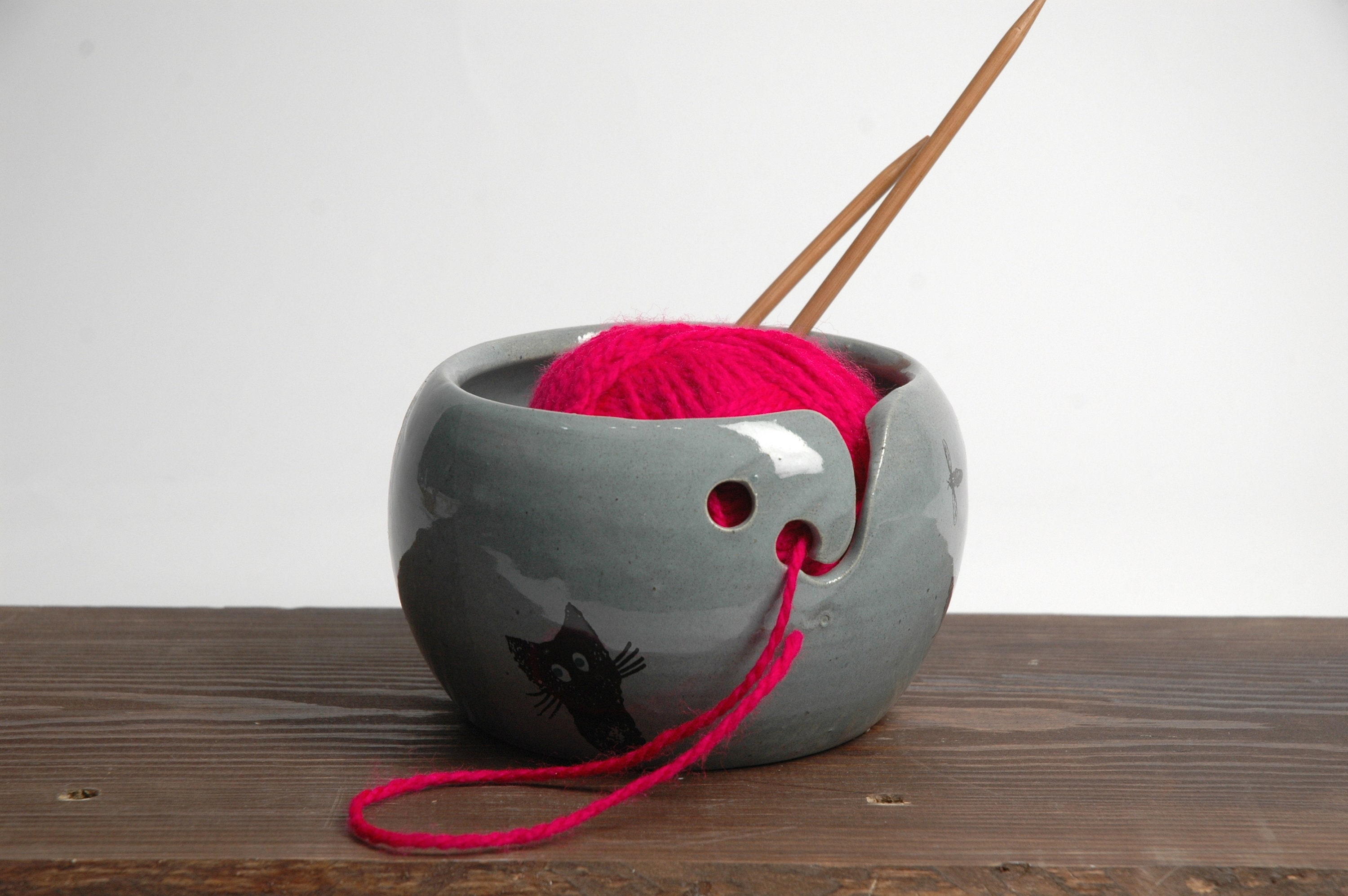 Large Handcrafted Yarn Bowl Wood Sand Waves Yarn Bowl for Knitting and  Crocheting Yarn Bowl Handmade 