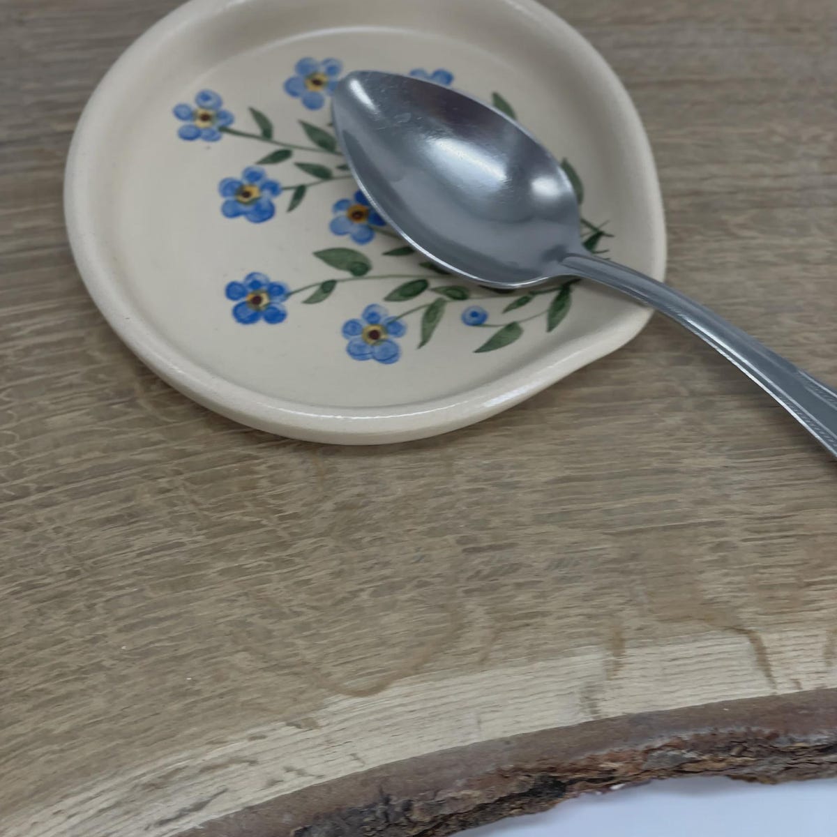 Handmade Forget Me Nots Spoon Rest