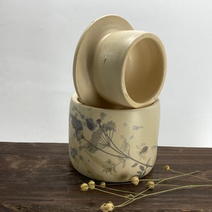 French butter crock, French butter keeper, meadow flower, french butter crock zdjęcie 8